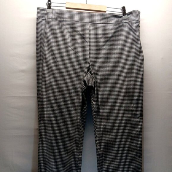 Talbots Ladies Pants Size 12 Chatham Ankle Black & White Gingham Print Side Zip - Picture 2 of 10